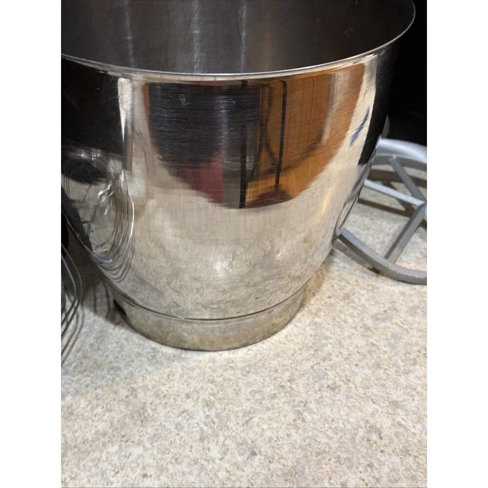 Kenwood Chef Stainless Steel Mixer Bowl PT 15000 Made in England + 3 attachments